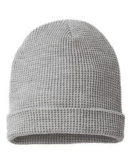 Waffle Cuff Beanie - Leather Patch